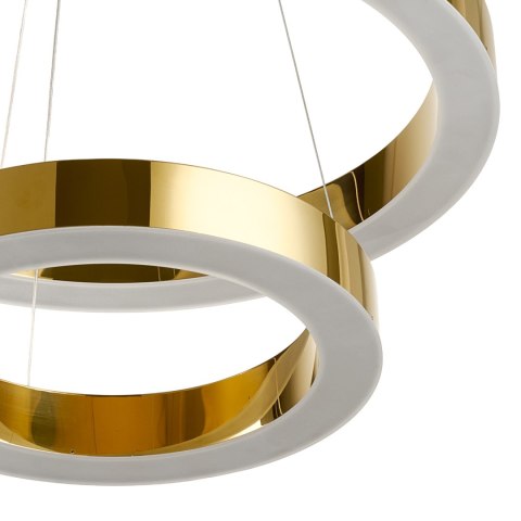 Lampa wisząca CIRCLE 2 40+60 cm - LED dwa ringi złoty połysk