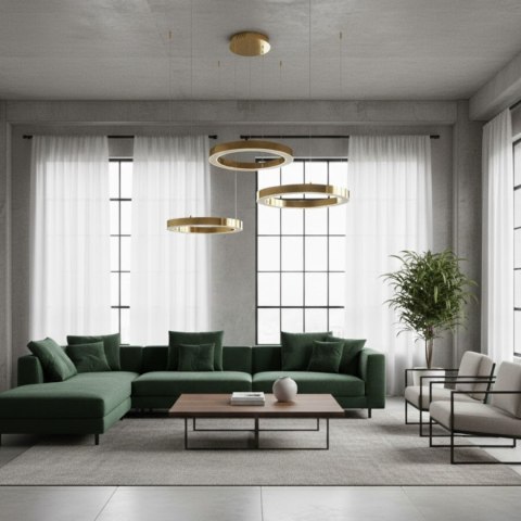 Lampa wisząca CIRCLE 3 40+60+80 cm - LED złoty połysk na 1 podsufitce