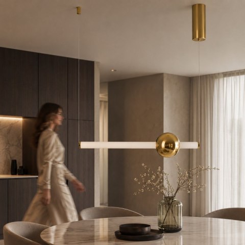 Lampa wisząca O-LINE 63 - LED, 63 cm, złoty połysk