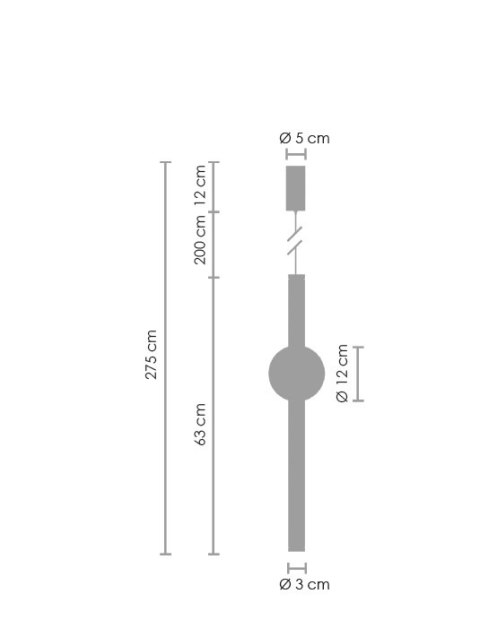 Lampa wisząca O-LINE 63 - LED, 63 cm, złoty połysk