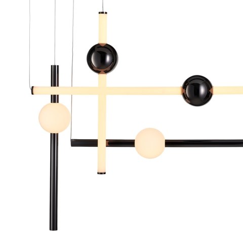 Lampa wisząca O-LINE L-4 LED czarna 110 cm