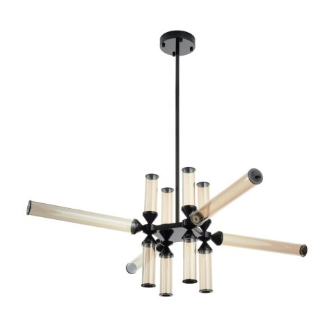 Lampa wisząca QUADRO-12 LED bursztynowe szklane klosze