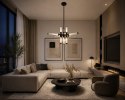 Lampa wisząca QUADRO-12 LED bursztynowe szklane klosze