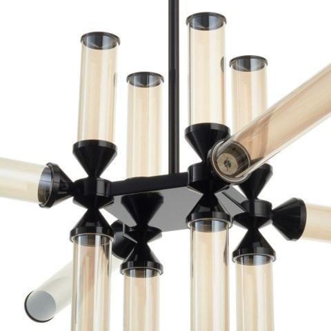 Lampa wisząca QUADRO-12 LED bursztynowe szklane klosze