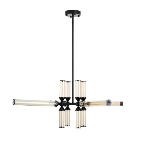 Lampa wisząca QUADRO-12 LED bursztynowe szklane klosze