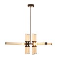 Lampa wisząca QUADRO-12 LED bursztynowe szklane klosze