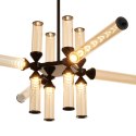 Lampa wisząca QUADRO-12 LED bursztynowe szklane klosze