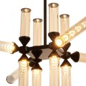 Lampa wisząca QUADRO-12 LED bursztynowe szklane klosze