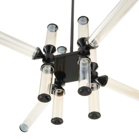 Lampa wisząca QUADRO-12 LED bursztynowe szklane klosze