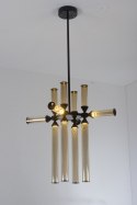 Lampa wisząca QUADRO-12 LED bursztynowe szklane klosze