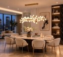 Lampa wisząca VALENTINA 150 cm biało złota