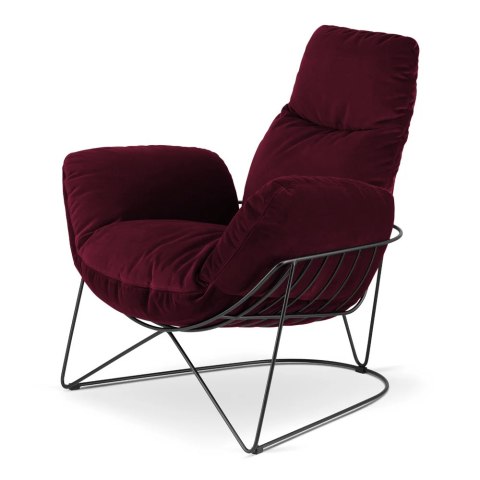 Bordowy fotel Vang XZ Velvet - elegancki i ponadczasowy mebel