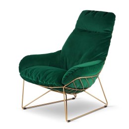Designerski Fotel Skara XZ butelkowy - stylowy fotel do salonu i biura