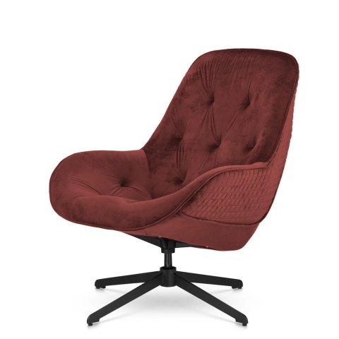 Fotel Colteno velvet miedziany - obrotowy, pikowany, nowoczesny i elegancki