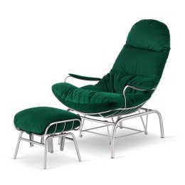 Fotel Dalby z podnóżkiem XZ Butelkowy - elegancki fotel do relaksu w domu