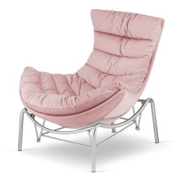 Fotel Hoor XZ bujany velvet - stylowy pudrowy róż do salonu i sypialni