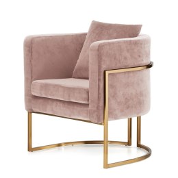Fotel Miriam Velvet Pudrowy Róż - Nowoczesny Mebel Glamour do Salonu