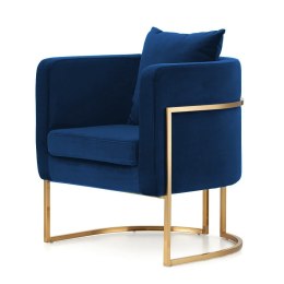 Fotel Miriam Velvet glamour granatowy SWAN-08 złota podstawa - stylowy fotel premium do wnętrz