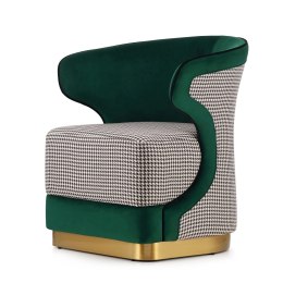 Fotel Mitia Butelkowy Velvet - Pepitka, Elegancki Glamour i Komfortowy Design