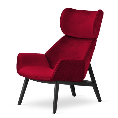 Fotel Serio Velvet - czerwony fotel dekoracyjny do salonu i strefy relaksu