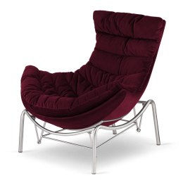 Fotel bujany Hoor XZ bordowy - stylowy fotel wypoczynkowy velvet