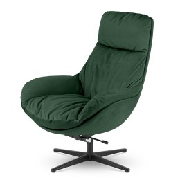 Fotel bujany Torsby XZ Butelkowy Zielony - Welur Premium, Obrotowy, Nowoczesny Design