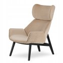 Fotel do salonu Serio Velvet - elegancki fotel skandynawski jasnoszary