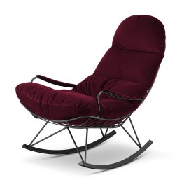 Fotel na płozach Vind XZ Bordowy velvet - elegancki fotel bujany