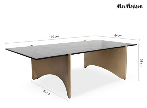 MaMaison stolik kawowy MANTA 130 czarny / złoty