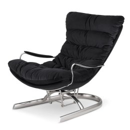 Nowoczesny fotel bujany Lidingo XZ ciemnoszary velvet - elegancki komfort do salonu
