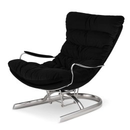 Nowoczesny fotel bujany Lidingo XZ czarny velvet - elegancki komfort do salonu