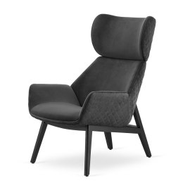 Serio Velvet fotel ciemnoszary - designerski fotel skandynawski do relaksu