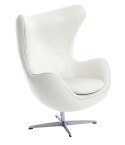 Fotel Jajo biała skóra 01 Premium ( Rozmiar: uniwersalny )
