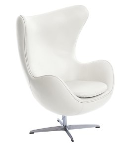 Fotel Jajo biała skóra 01 Premium ( Rozmiar: uniwersalny )