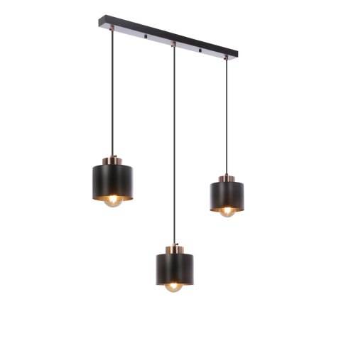 OLENA LAMPA WISZĄCA CZARNA 3X60W E27 KLOSZ CZARNY