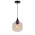 ESTAS lampa wisząca czarny 1x40W E27 klosz bursztynowy