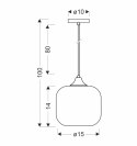ESTAS lampa wisząca czarny 1x40W E27 klosz bursztynowy