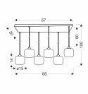 ESTAS lampa wisząca czarny 6x40W E27 klosz bursztynowy