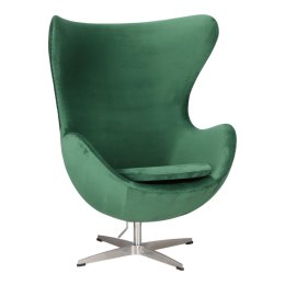 Fotel Jajo Velvet zielone/ srebrna podstawa ( Rozmiar: uniwersalny )
