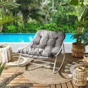 Fotel ogrodowy bujany Tenerife szary ( Rozmiar: uniwersalny )