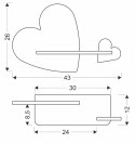 Heart lampa kinkiet 5w led 4000k iq kids różowy+biały