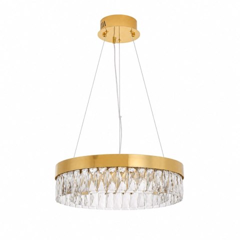 Lampa wisząca ALEXIS 40 cm - żyrandol złoty kryształowy