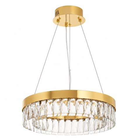 Lampa wisząca ALEXIS 40 cm - żyrandol złoty kryształowy