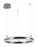 Lampa wisząca ARKADIA LED 60 cm - tytanowa z kryształowym pierścieniem