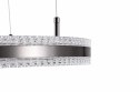 Lampa wisząca ARKADIA LED 60 cm - tytanowa z kryształowym pierścieniem