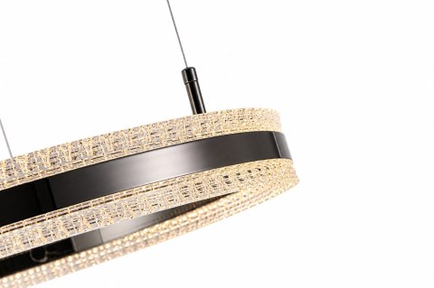 Lampa wisząca ARKADIA LED 60 cm - tytanowa z kryształowym pierścieniem