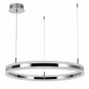 Lampa wisząca ARKADIA LED 60 cm - tytanowa z kryształowym pierścieniem