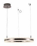 Lampa wisząca ARKADIA LED 60 cm - tytanowa z kryształowym pierścieniem