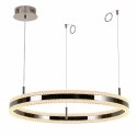 Lampa wisząca ARKADIA LED 80 cm - tytanowa z kryształowym pierścieniem