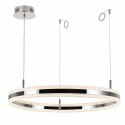 Lampa wisząca ARKADIA LED 80 cm - tytanowa z kryształowym pierścieniem
